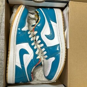 Nike Jordan low SE cyber teal white size 8